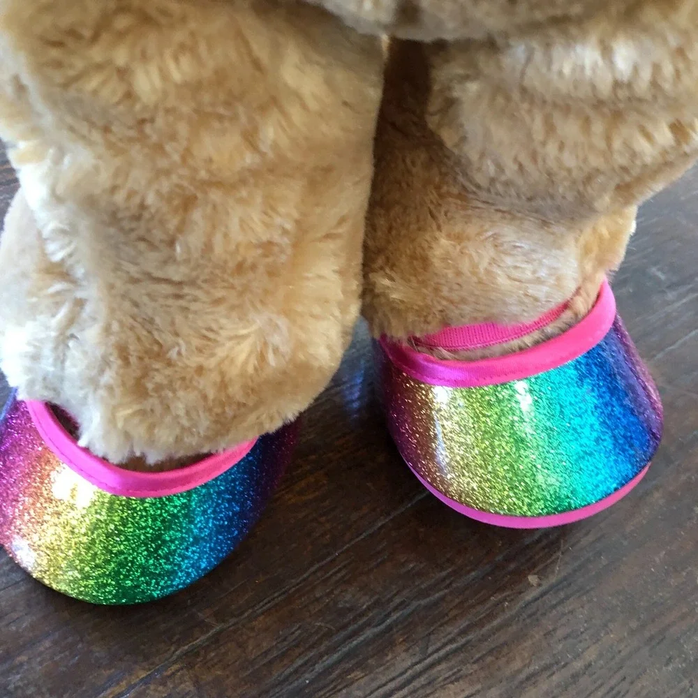 Build A Bear BAB Rabbit Pink/White Sequin Top & Glittery Shoes 15